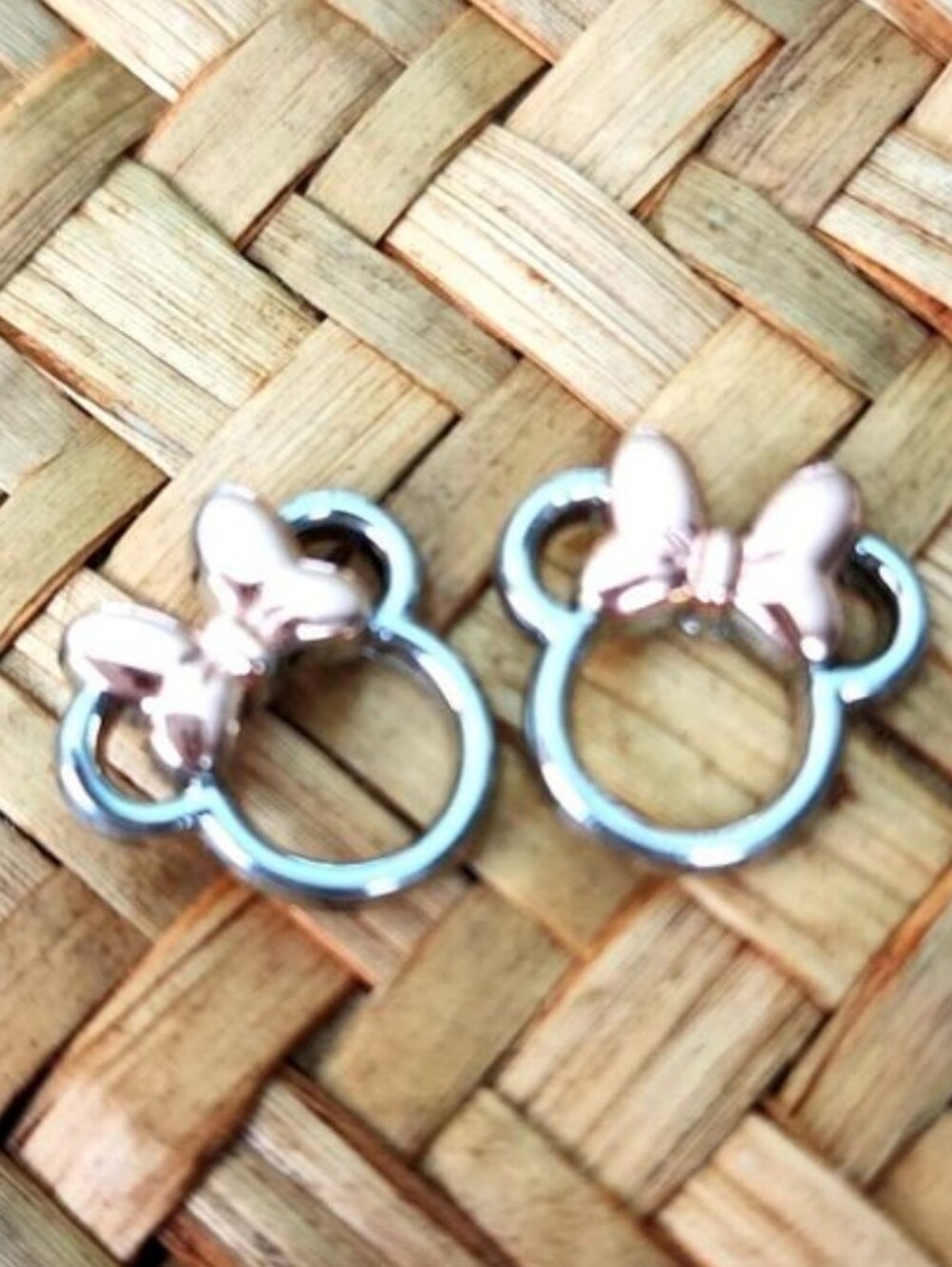 Minnie Mouse Stud Earrings Multi Color Metals Zinc Alloy